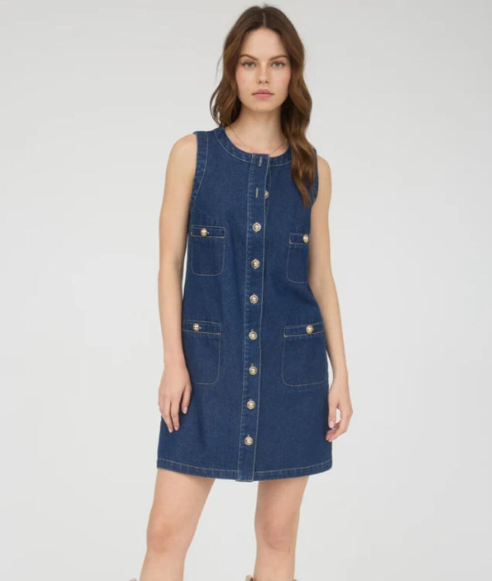 NWT The Workshop Porto Button Down Denim Dress size Large